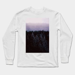 Vibrant Violet Misty Forest Long Sleeve T-Shirt